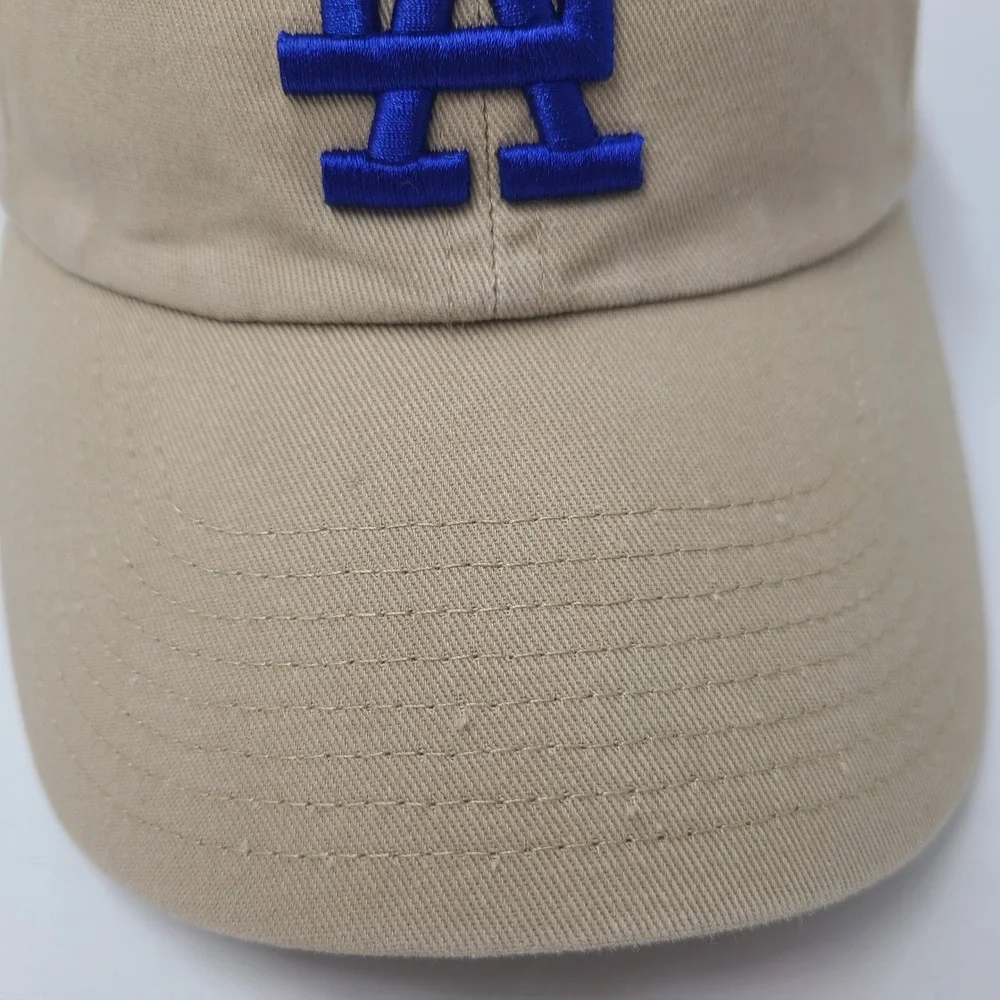 Los Angeles Dodgers Hat Strapback 47 Brand Clean Up‎ Beige Blue MLB Baseball Men